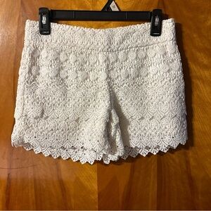 LOFT White  riviera Crochet Lace Shorts